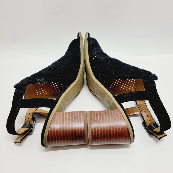 Franco Sarto Harlet2 Perforated Leather  Suede Slingback Block Heel Sandal Sz 6M - Picture 4 of 9